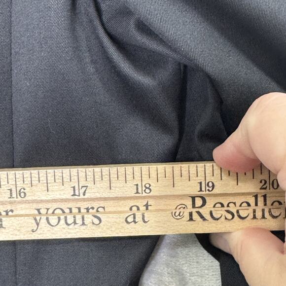 Escada Blazer Womens 42 Black Wool Stretch Classic Two Button Jacket Gold Accent - Picture 14 of 16